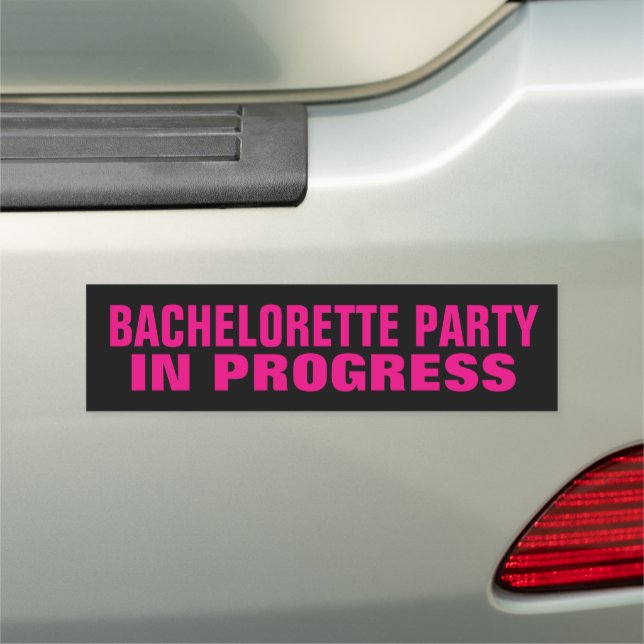 Bachelorette party in progress funny car magnet (In Situ)
