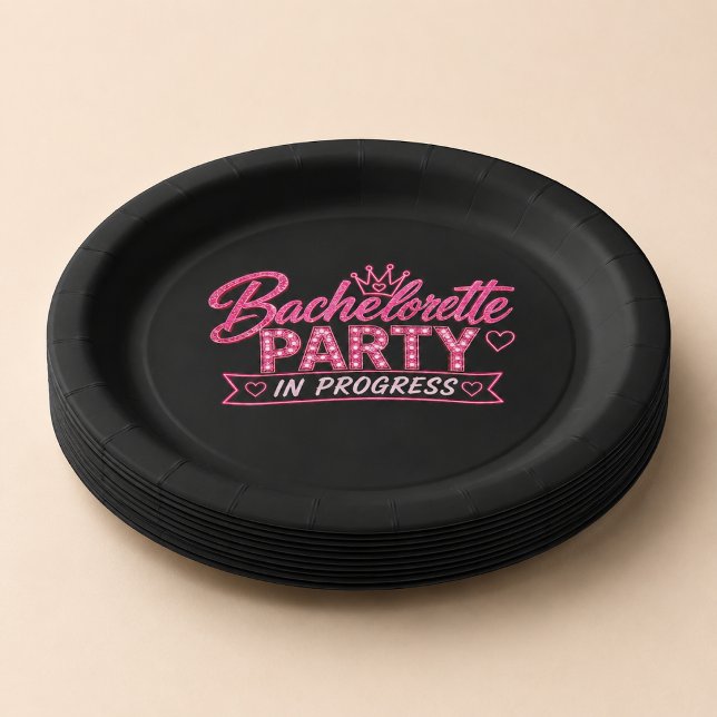 Bachelorette Party In Progress Paper Plates (Creator Uploaded)