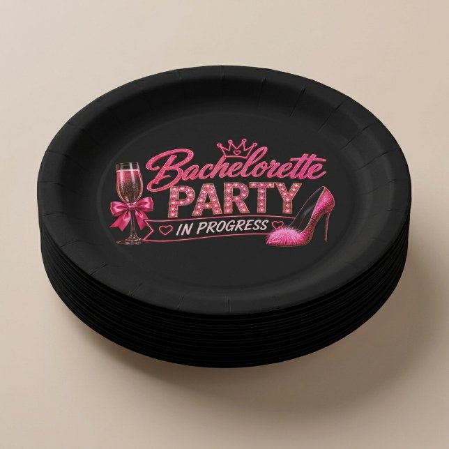 Bachelorette Party In Progress Paper Plates (Creator Uploaded)
