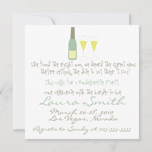 Bachelorette Party Invitation (Front)
