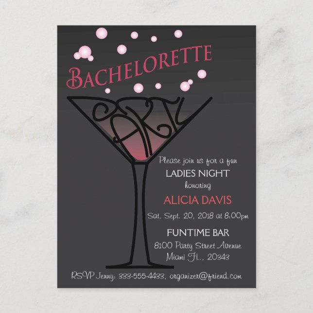 Bachelorette party invitation (Front)
