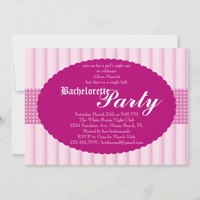 Bachelorette Party Invitation (Front)
