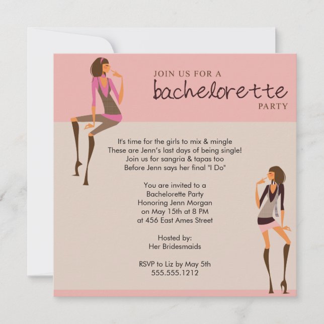 bachelorette party invitation (Front)