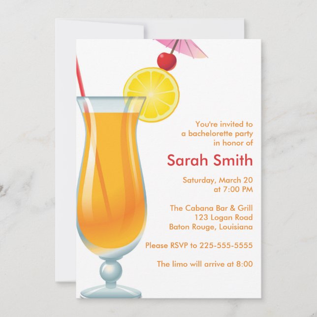 Bachelorette Party Invitation (Front)