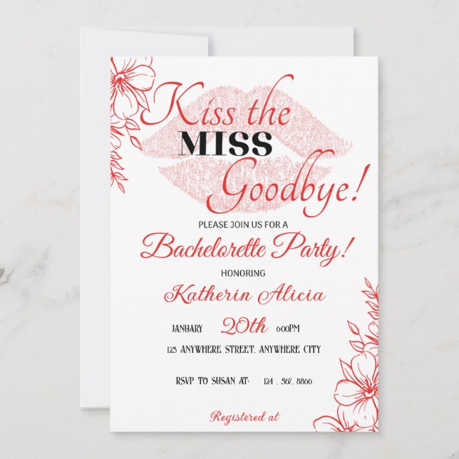 Bachelorette Party Invitation (Front)