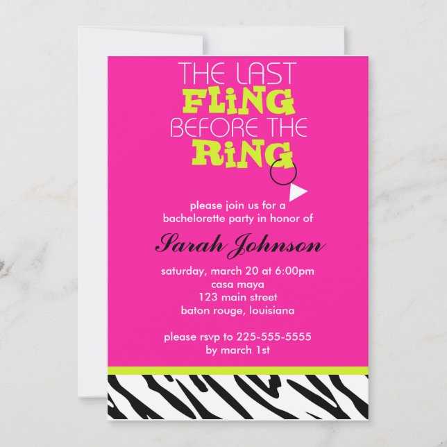 Bachelorette Party Invitation (Front)