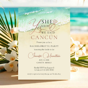 Bachelorette Party Invitation Cancun Beach