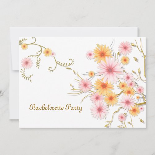 Bachelorette party Invitation card - daisy flowers
