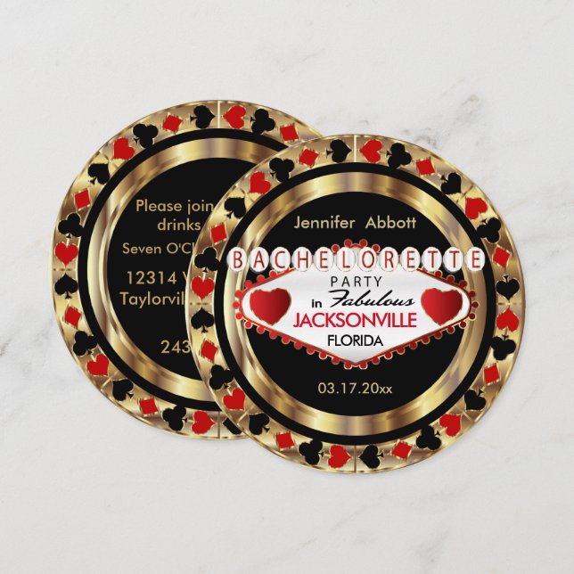 Bachelorette Party Invitation - DIY City & State (Front/Back)