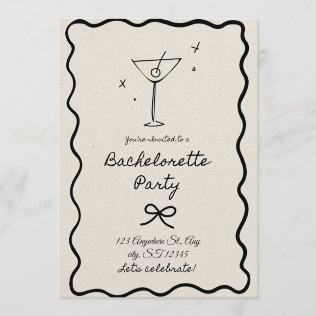 Bachelorette Party Invitation for Bride-to-Be Girl (Front)