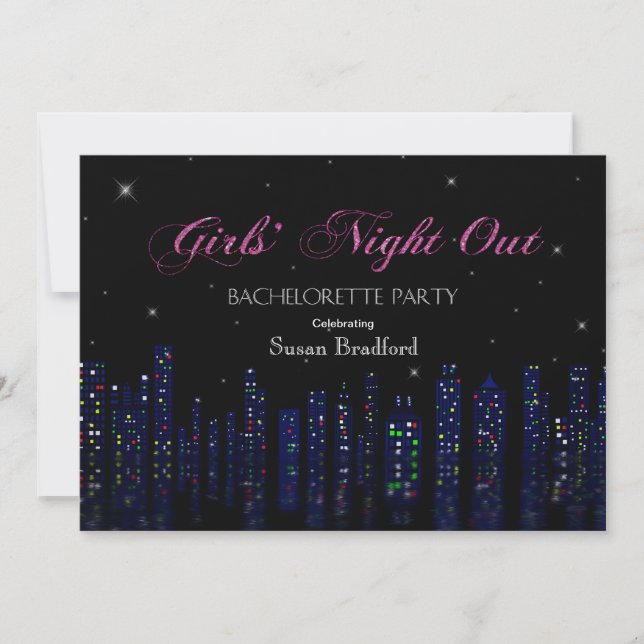 Bachelorette Party Invitation - Girl's Night Out (Front)