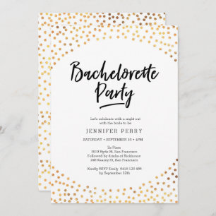 Bachelorette Party Invitation   Gold spots