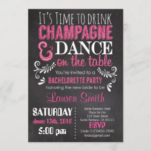 Bachelorette Party Invitation Pink Glitter