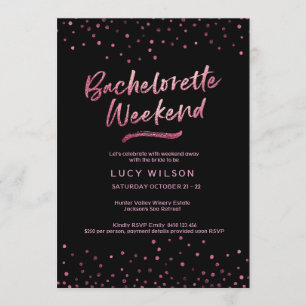 Bachelorette Party Invitation Pink glitter foil