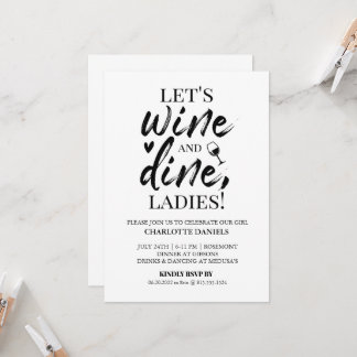 Bachelorette Party Invitation | Wine & Dine