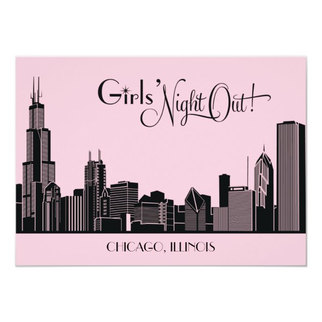 Bachelorette Party Invitations | Chicago Skyline