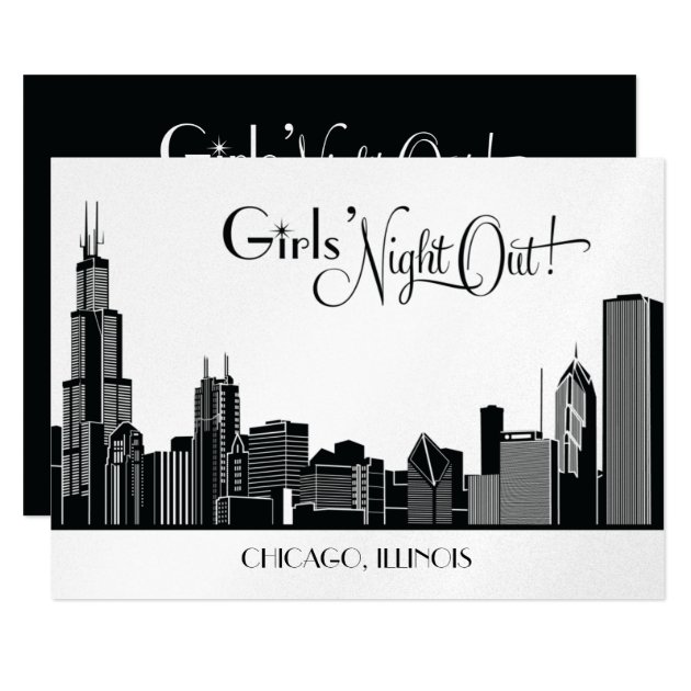 Bachelorette Party Invitations | Chicago Skyline