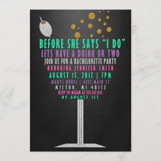 Bachelorette Party Invitations - Glitter