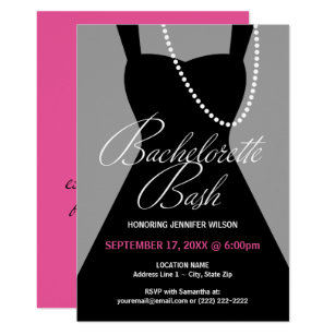 Little Black Dress Bachelorette Party Invitations 9