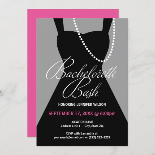 Bachelorette Party Invitations Little Black Dress Invitation