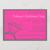 Bachelorette Party Invite (Diamond Ring Pink)