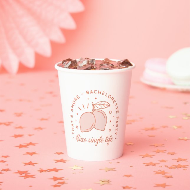 Bachelorette party Italian summer fruit coastal Paper Cups (Insitu)