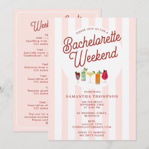 Bachelorette Party Itinerary Bach Weekend Retro Invitation