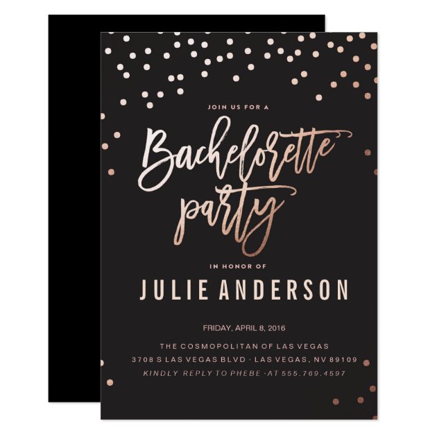 BACHELORETTE Party ITINERARY // BLACK Invitation