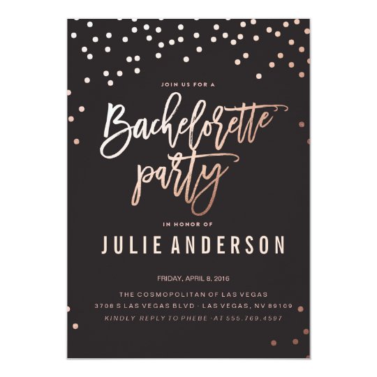 bachelorette party itinerary black invitation zazzle com