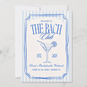 Bachelorette Party Itinerary Template, Bach Club  Invitation