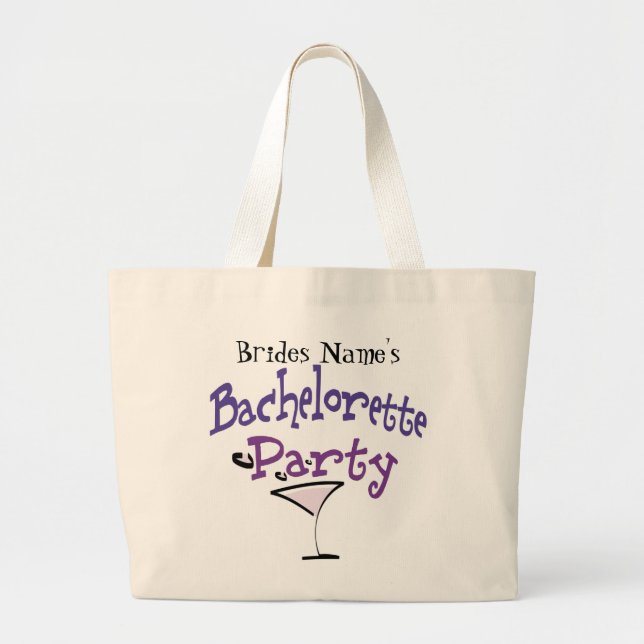 Bachelorette Party Large Tote Bag (Front)