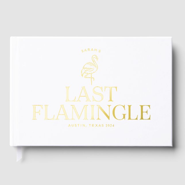 Bachelorette Party LAST FLAMINGLE Photo Guest Book (Front)