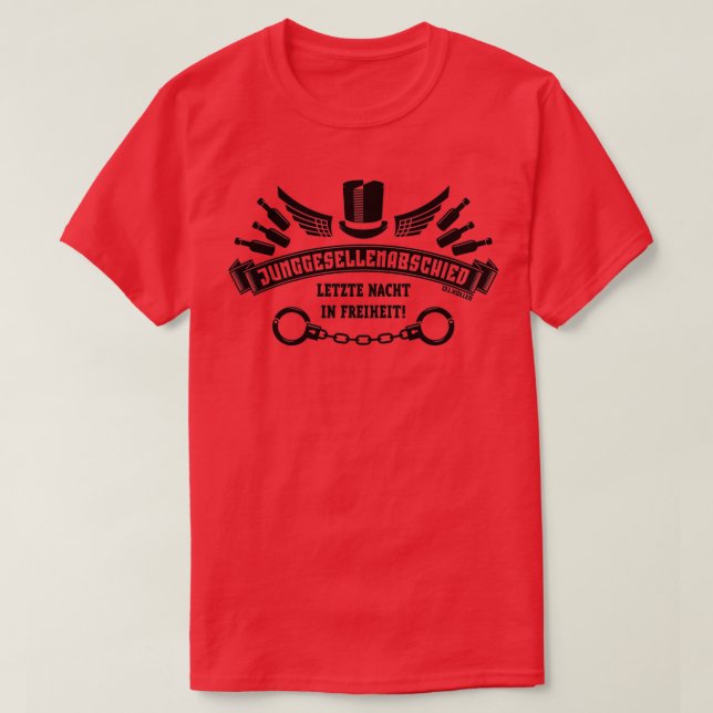 Bachelorette Party Last Night In Freedom Black T-Shirt (Design Front)