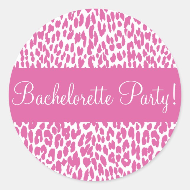 Bachelorette Party Leopard Envelope Sticker Seal (Front)