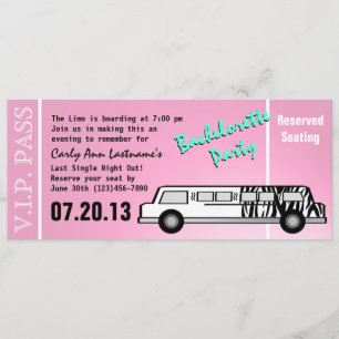 Bachelorette Party Limo Pass Invitation