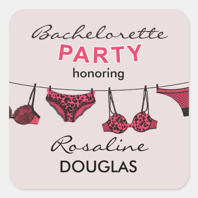 Bachelorette Party Lingerie Sticker (Front)