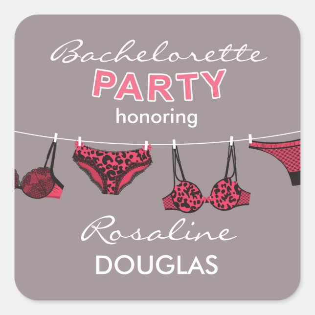 Bachelorette Party Lingerie Sticker (Front)