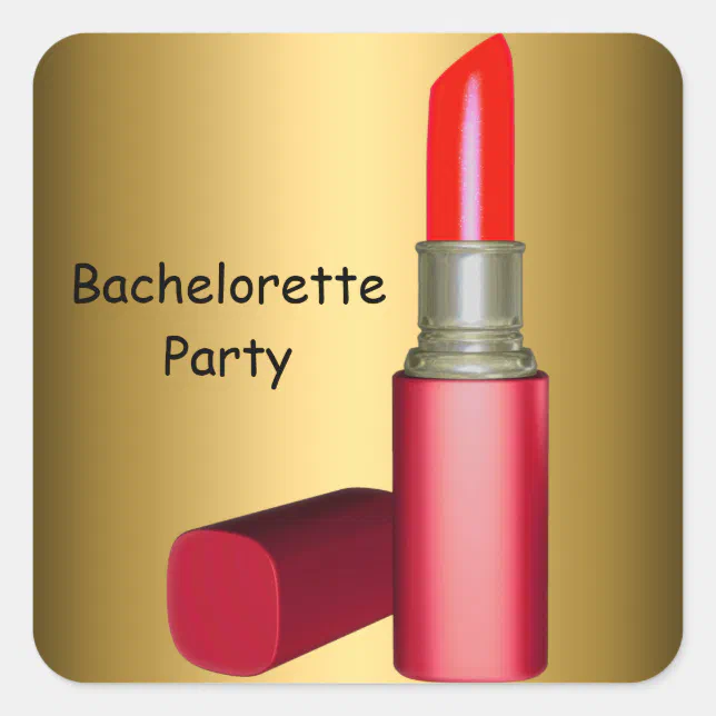 Bachelorette Party LipStick wedding Bachelorette Square Sticker Zazzle