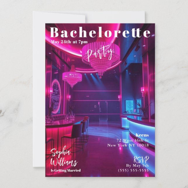 Bachelorette Party Magazine Cover Invitation (Front)