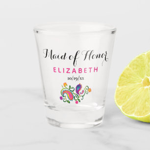 Bachelorette Party Maid of Honor Wedding Pink Shot Glass