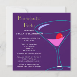 Bachelorette Party Martini Glass Invitation