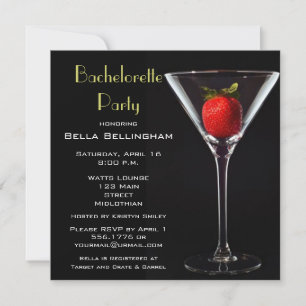 Bachelorette Party Martini Glass Invitation