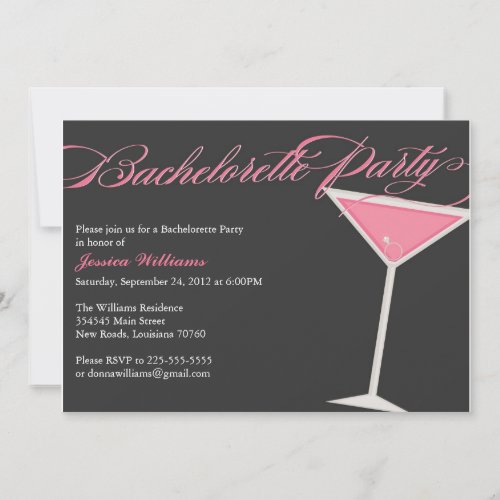 Bachelorette Party Martini Custom Announcement