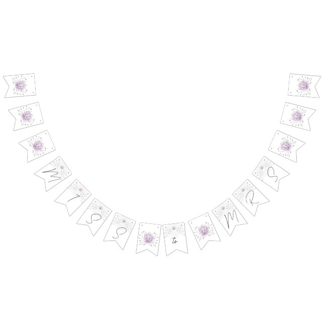 Bachelorette Party Miss to Mrs Pink Lotus Bunting Flags (All)