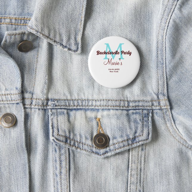 bachelorette party monogram add name date place si button (In Situ)