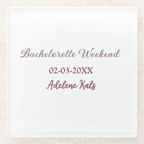bachelorette party name maron date bridal shower s glass coaster