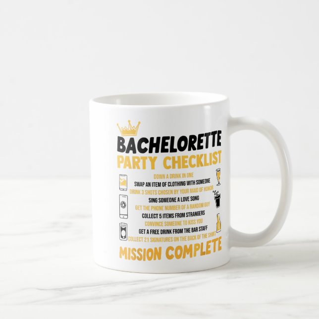 Bachelorette Party Naughty Games Checklist Bride B Coffee Mug (Right)