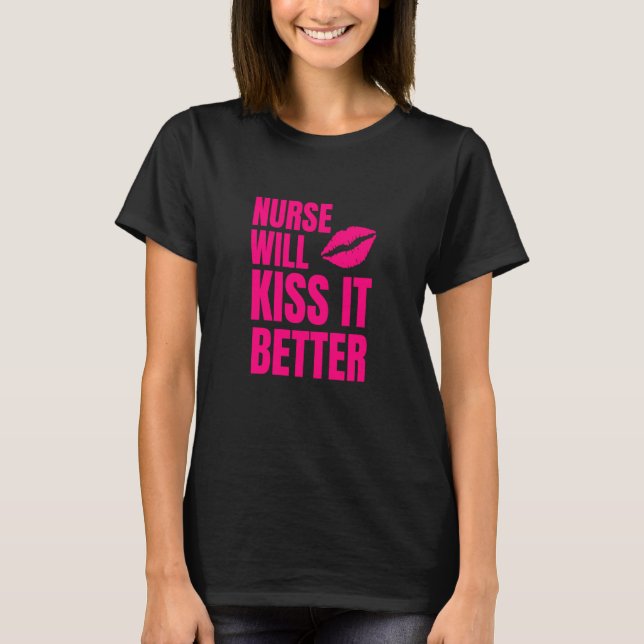 Bachelorette Party Naughty Nurse Outfit girls wome T-Shirt (Front)