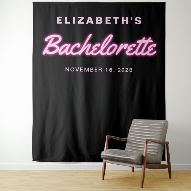 Bachelorette Party Neon Lights Tapestry (In Situ)