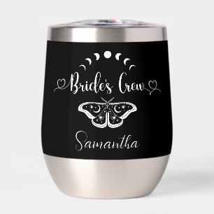 Bachelorette party personalized celestial gothic thermal wine tumbler